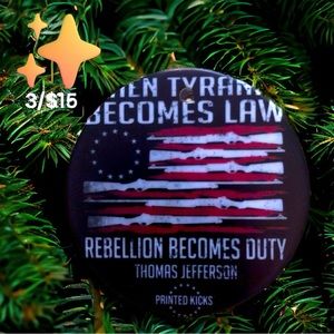🇺🇸Christmas Ornament/Wall Ornament with quote from Thomas Jefferson🇺🇸